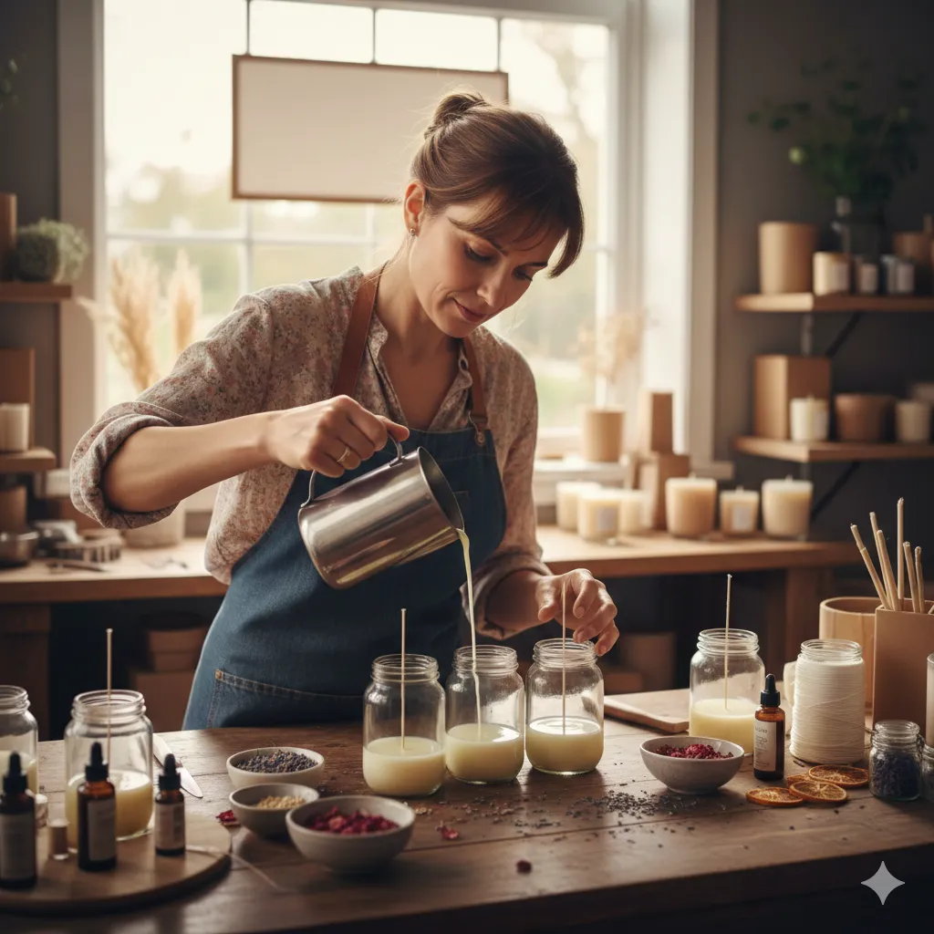 Artisan crafting candles